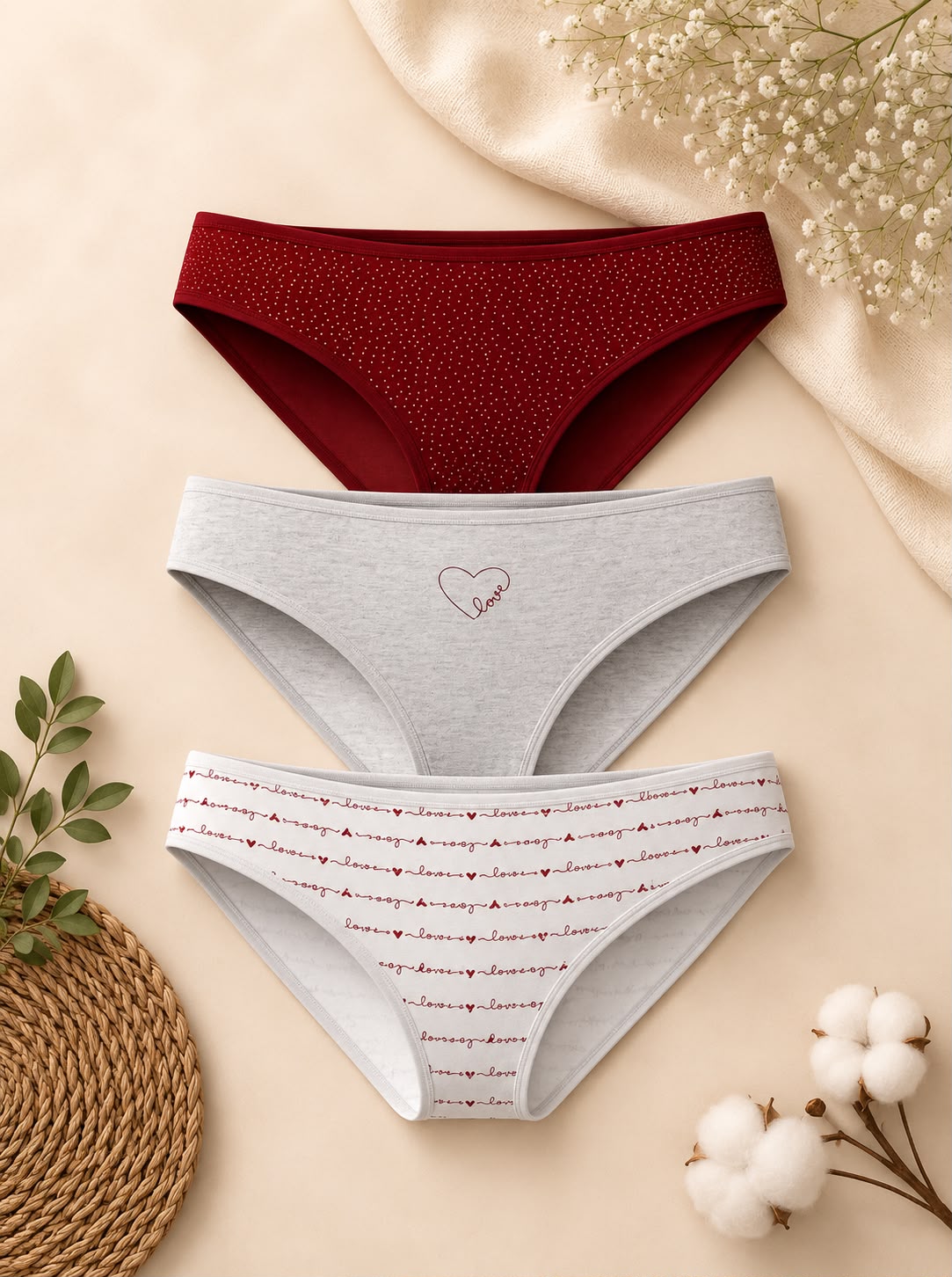 Dominant Turkish Cotton Classic Briefs – Pack of 3 – Berry Bloom