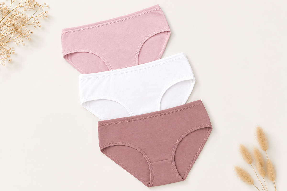 Dominant Turkish Cotton Plus Size Comfort Briefs – Pack of 3 – Blush Ivory Mauve