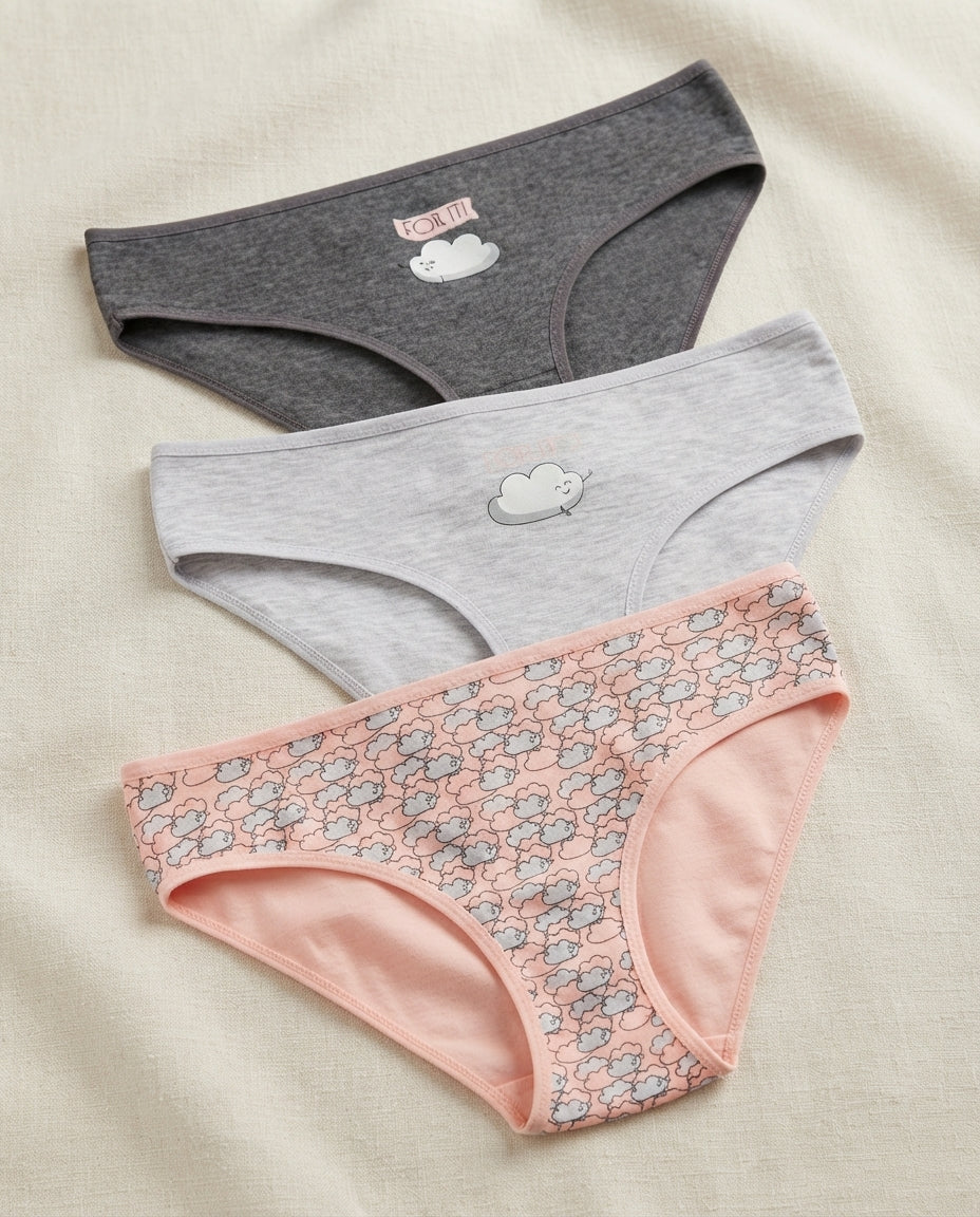 Dominant Turkish Cotton Plus Size Comfort Briefs – Pack of 3 – Cloud Blush