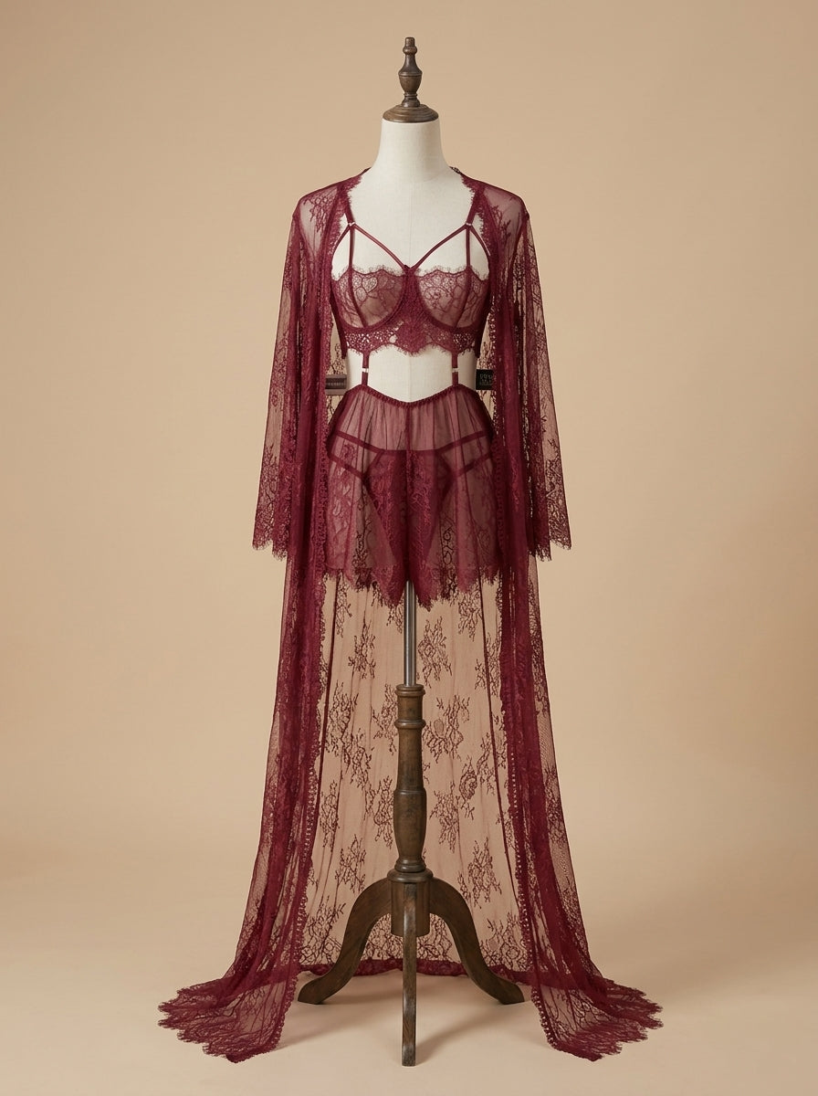 Opulent Lace 2-Piece Short Nighty Set