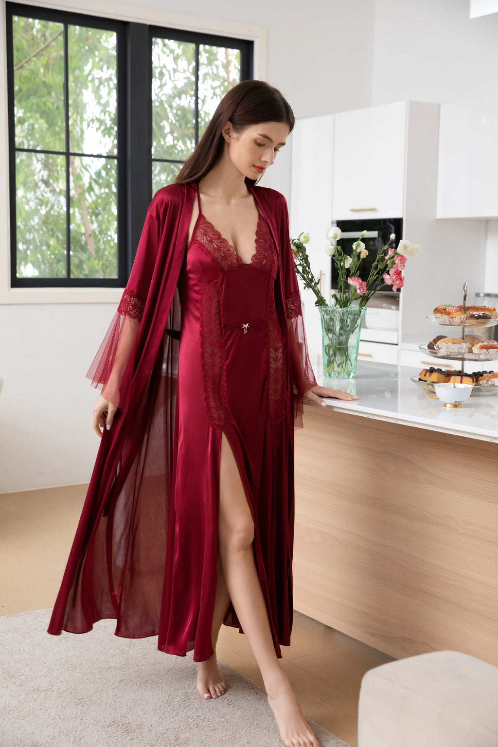 2 Pcs Long Gown-3905