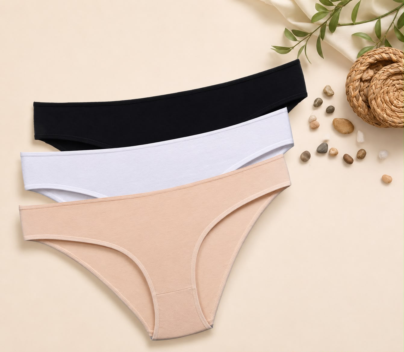 Koza Turkish Cotton Classic Briefs – Pack of 3 – Ivory Noir