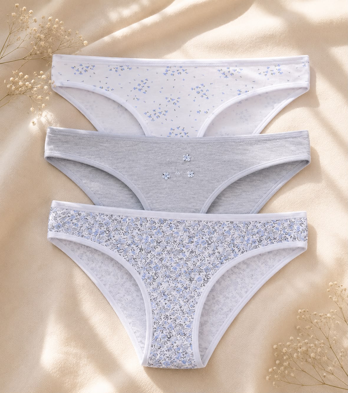 Koza Turkish Cotton Classic Briefs – Pack of 3 – Azure Grace