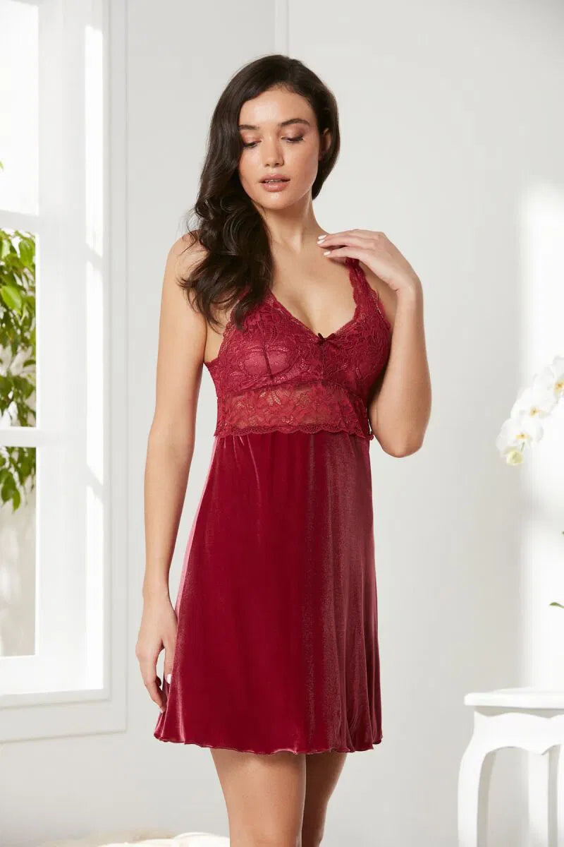 Pierre Cardin 2-Piece Premium Silk Short Gown Set with Velvet Inner