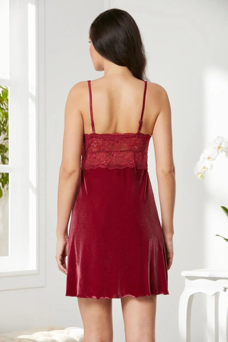Pierre Cardin 2-Piece Premium Silk Short Gown Set with Velvet Inner