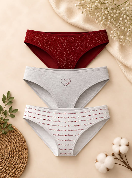 Dominant Turkish Cotton Classic Briefs – Pack of 3 – Berry Bloom