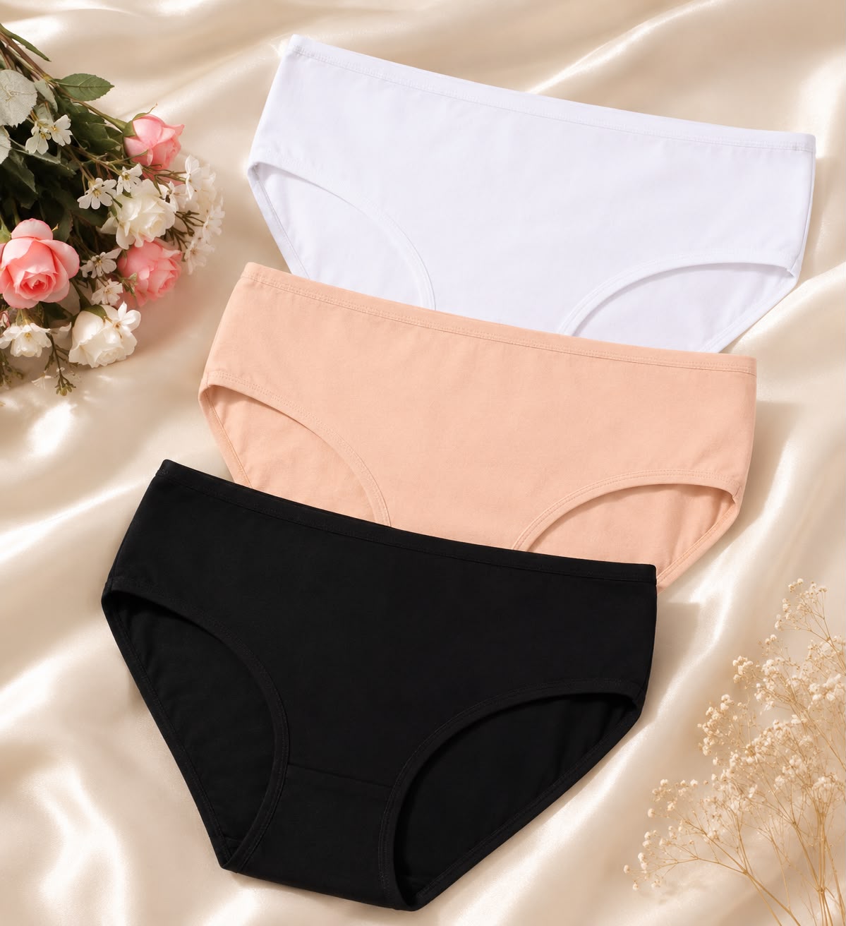 Dominant Turkish Cotton Plus Size Comfort Briefs – Pack of 3 – Monochrome Muse