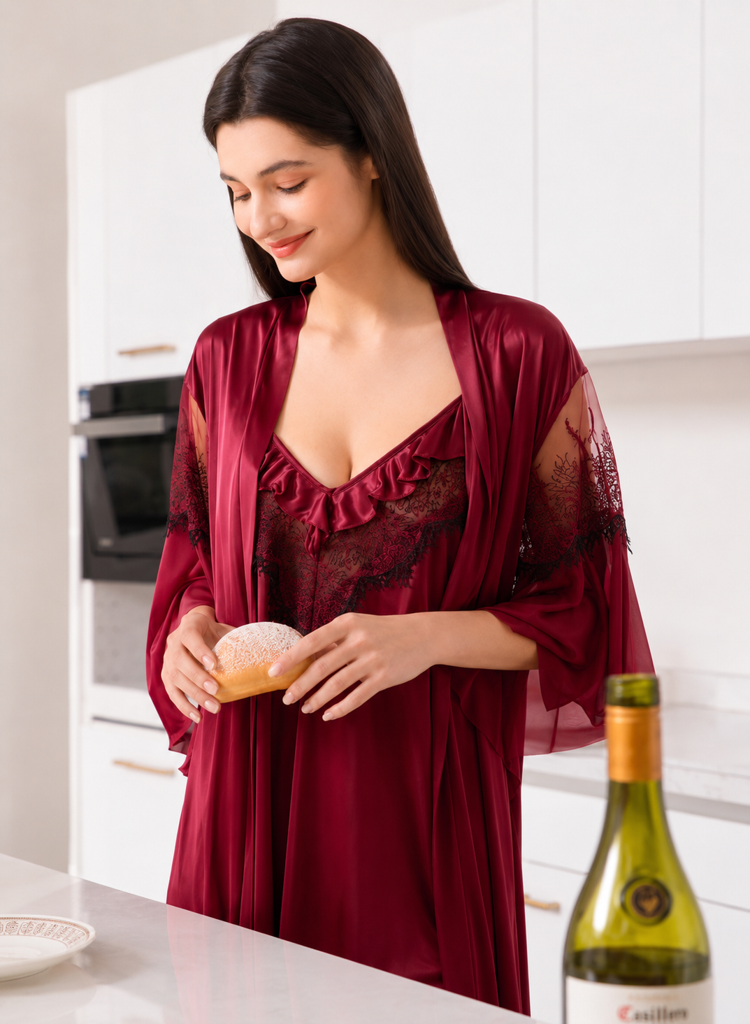 Luxe Lace 2 Piece Short Robe Set