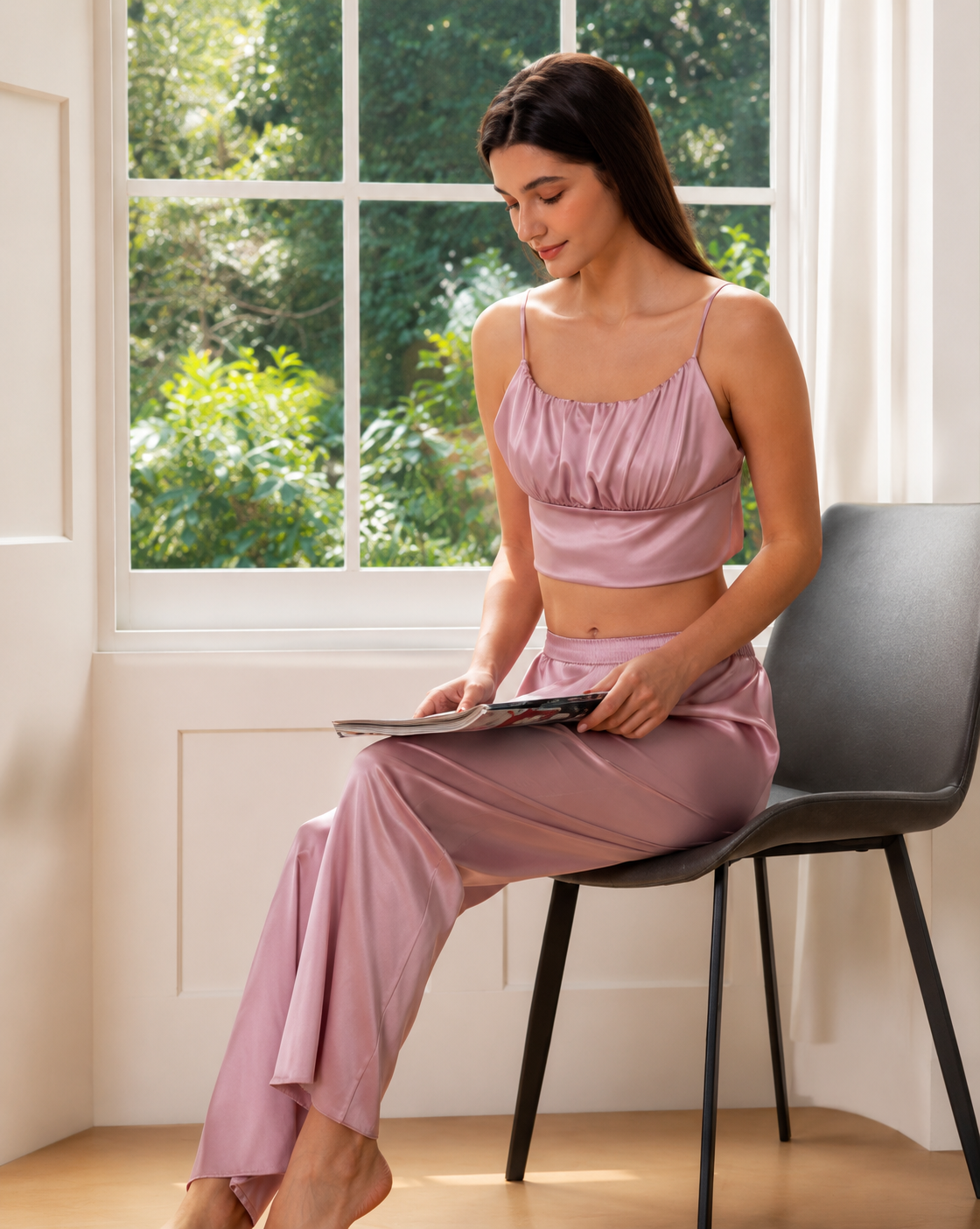 Luxury Satin Bralette Lounge Set