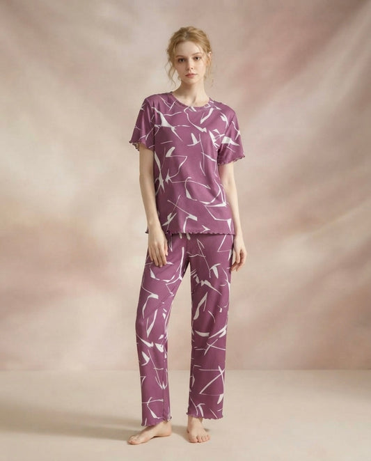 Serene Bloom Lounge Set – Mauve Mist