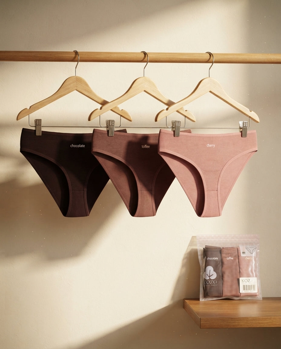 Koza Turkish Cotton Classic Briefs – Pack of 3 – Mocha Blush