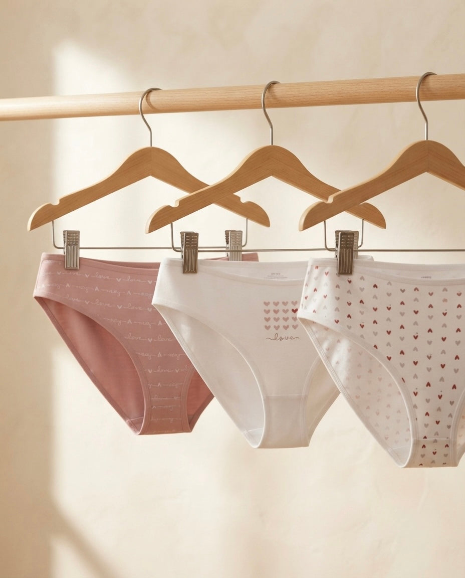 Dominant Turkish Cotton Classic Briefs – Pack of 3 – Blush Hearts