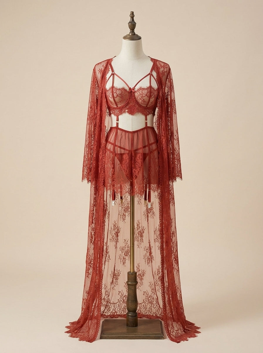Opulent Lace 2-Piece Short Nighty Set