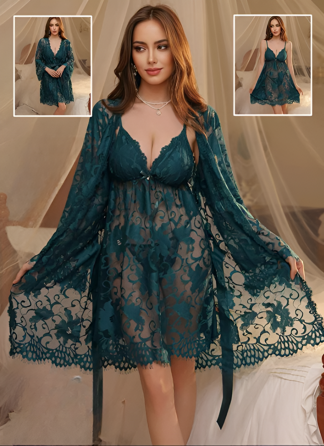 2 Pcs Short Gown-3080