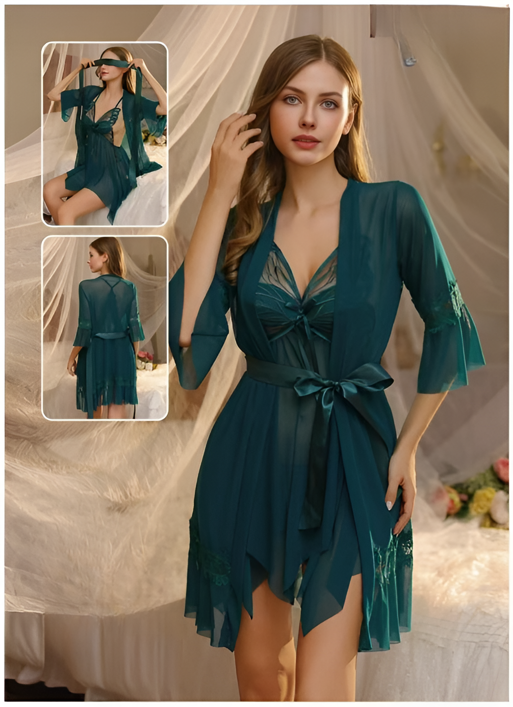 2 Pcs Short Gown-2413-K