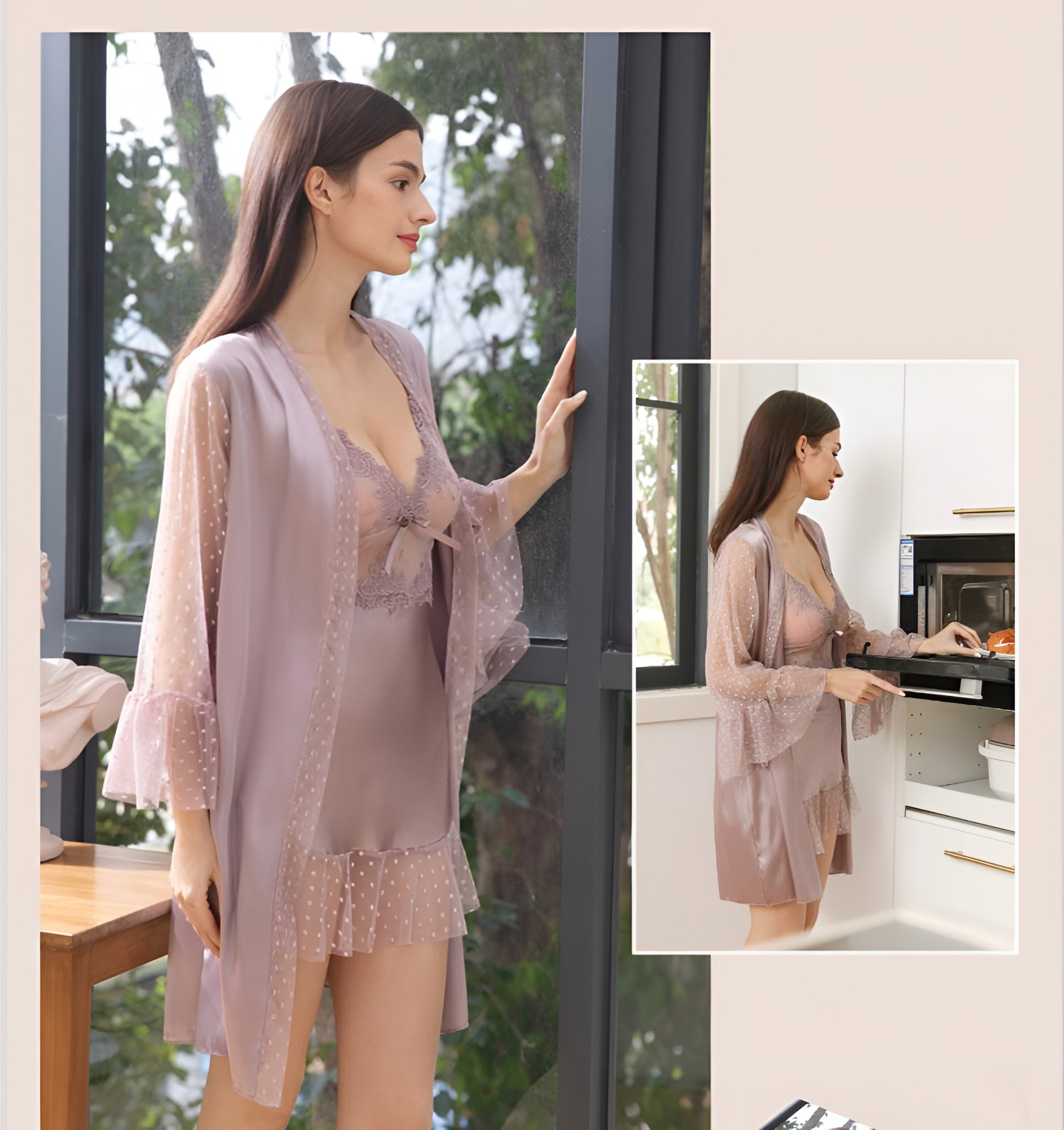 2 Pcs Short Gown-36811