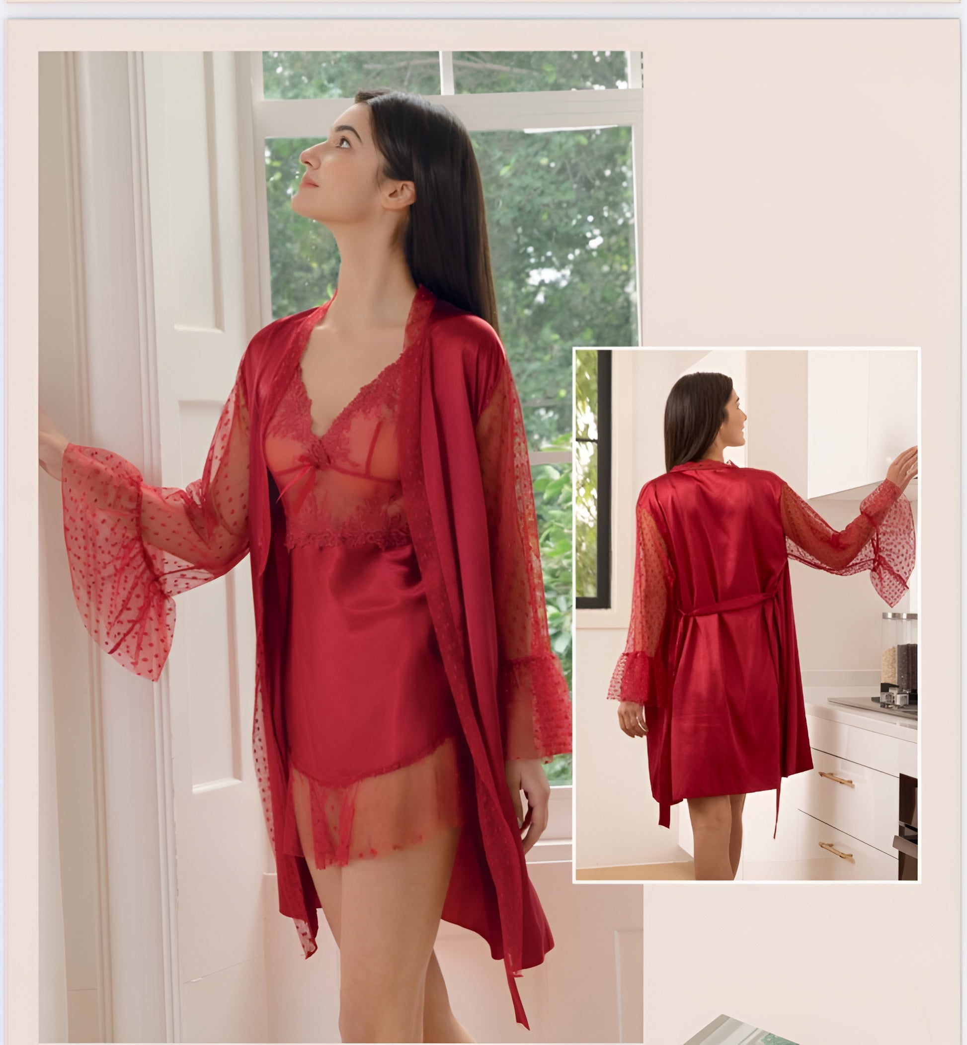 2 Pcs Short Gown-36811